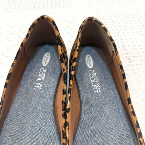 Dr. Scholl's 9.5W Really leopard Memory Foam Cool Fit calf hair flats 3002 - Picture 5 of 9